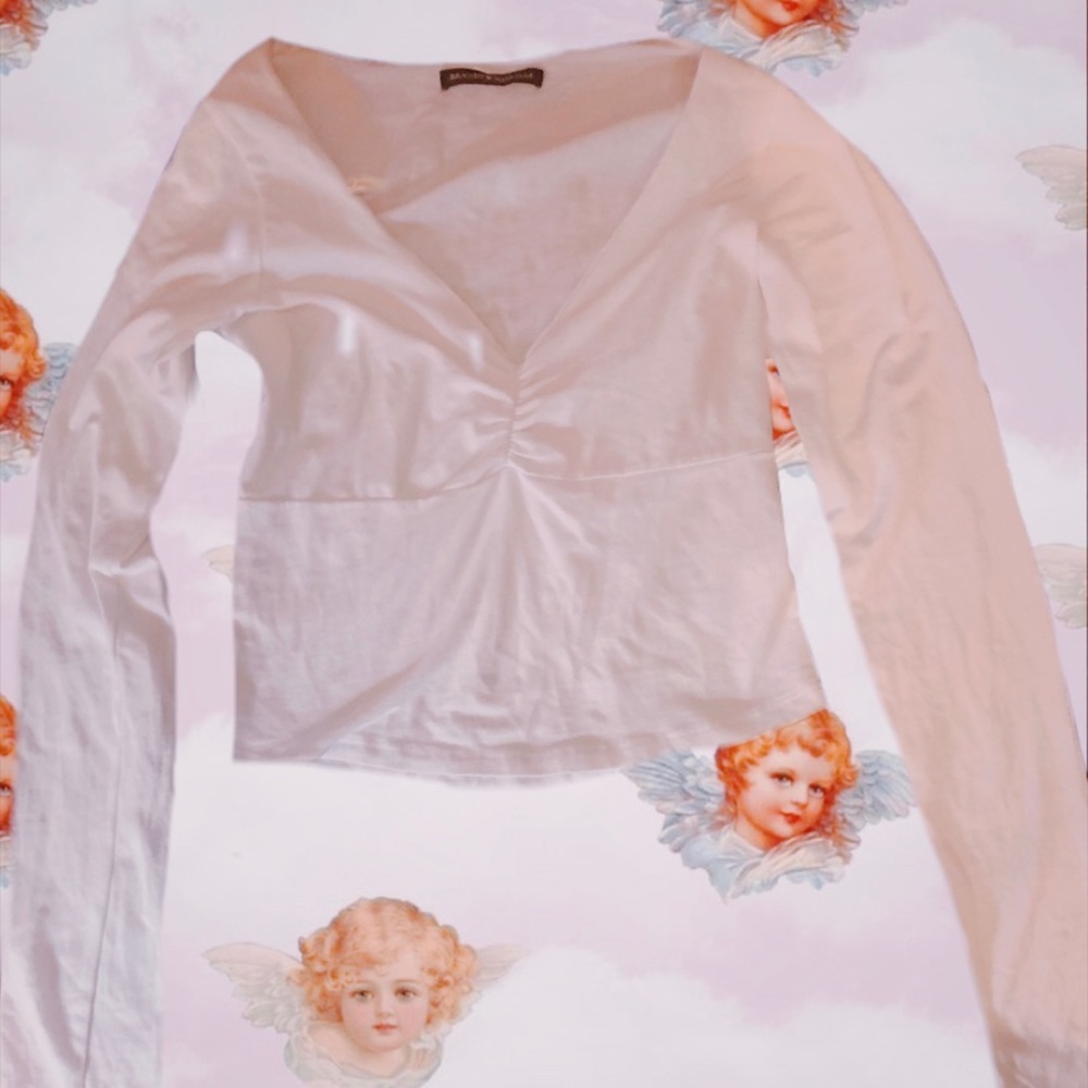 Brandy Melville white long sleeve Charlize top